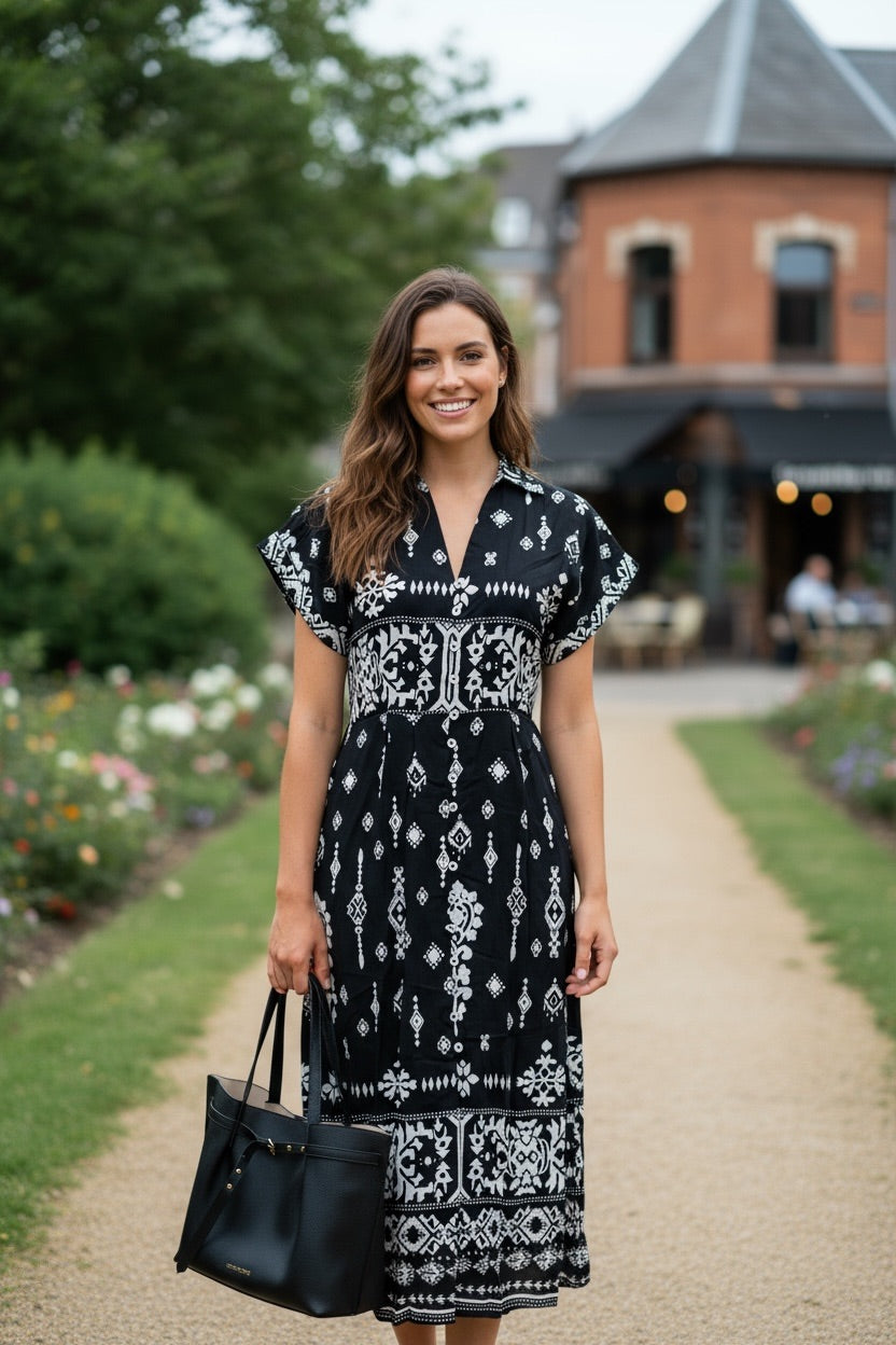 Vestido Midi Estampado