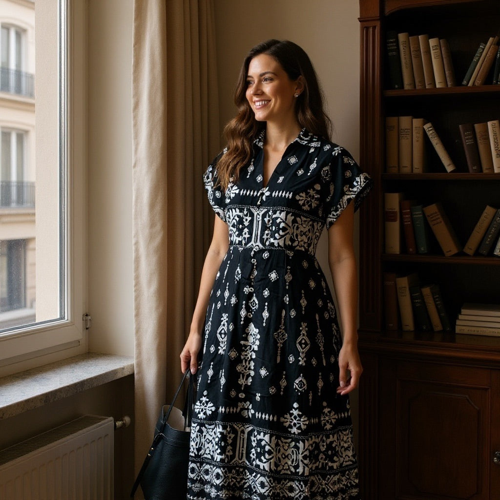 Vestido Midi Estampado