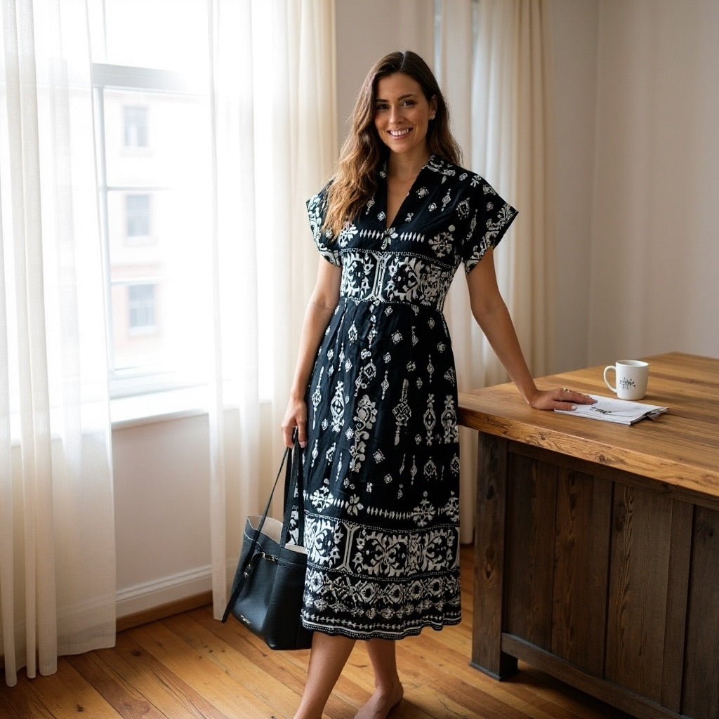 Vestido Midi Estampado